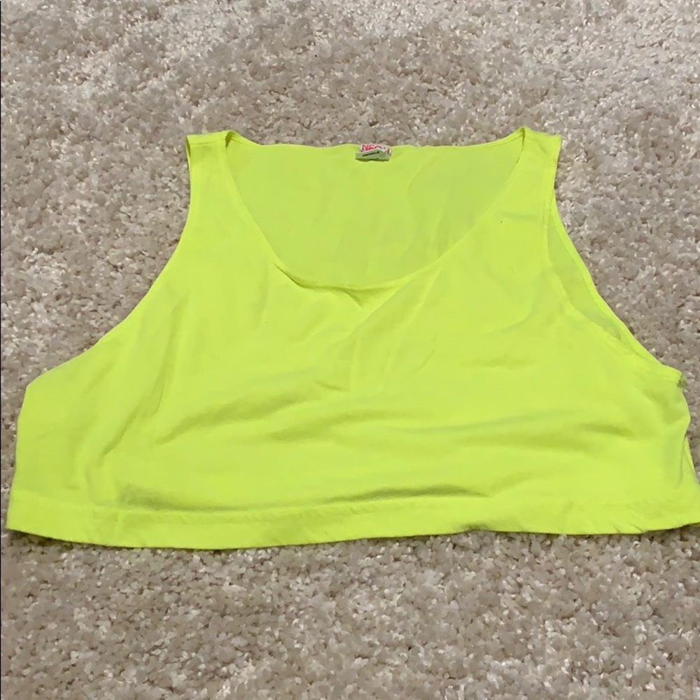 American Apparel neon yellow crop top